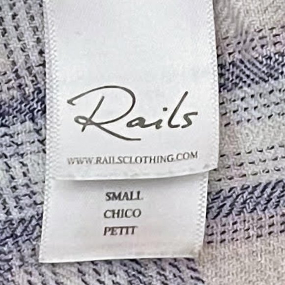 Rails Anthropologie Hunter White Coast Blush Button Down Flannel Plaid Shirt - Picture 6 of 8